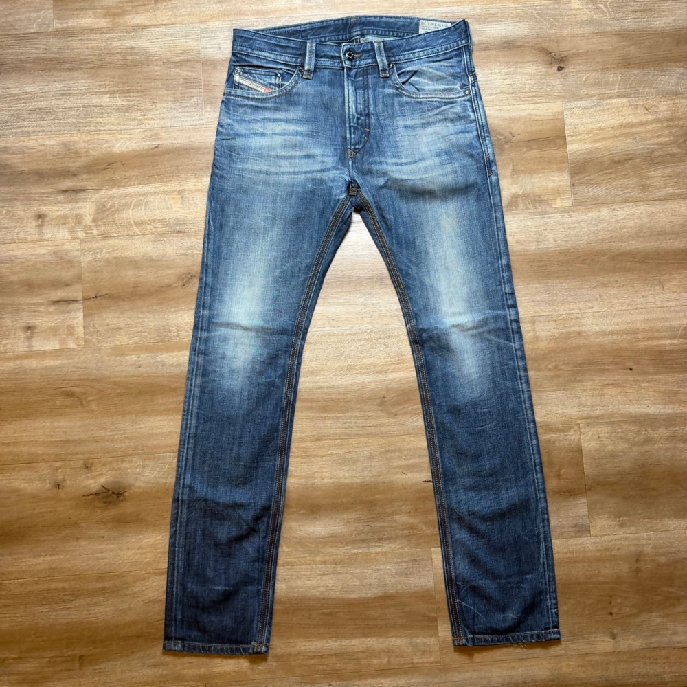 Diesel Thavar Jeans Mens 28x30 Blue Slim Skinny Cotton Denim Pants Wash 0806U